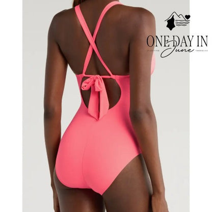 La Blanca High Neck Tummy Control One Piece Swimsuit Size 14