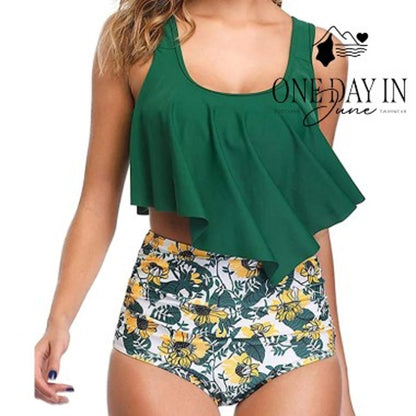 Adisputent High Waist Flounce Bikini Swimsuit Size S