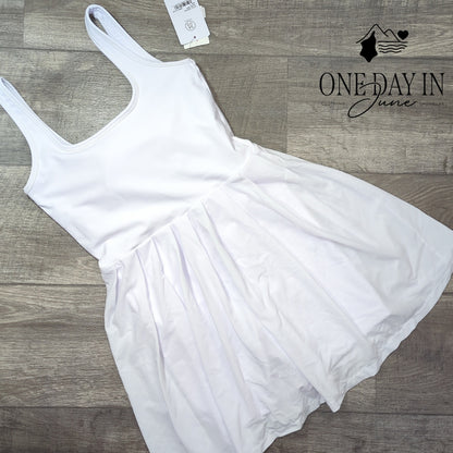 SAGE Collective Collective Pro Shop Pleated Tennis Skort Dress White NWT Size S