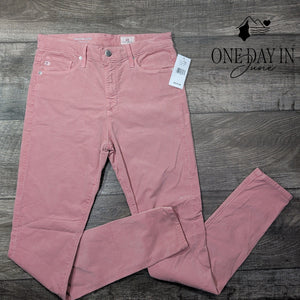 AG Adriano Goldschmied The Farrah Skinny Velveteen Jeans Dusty Pink NWT Size 4