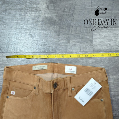 AG Adriano Goldschmied The Legging Ankle Lamb Leather Skinny NWT $215 Size 4 (27