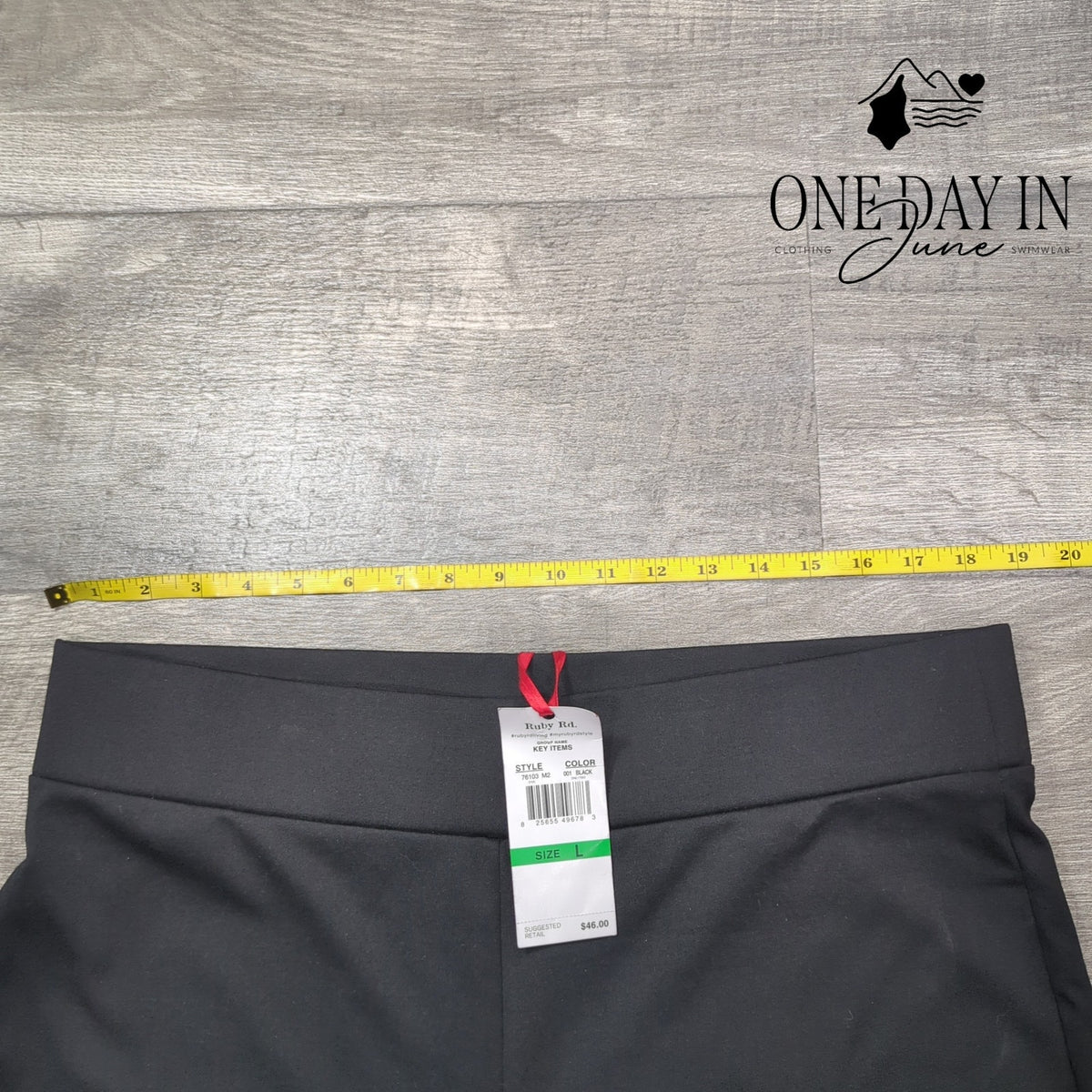 Ruby Rd. Pull On Straight Leg Pants Black NWT Size L