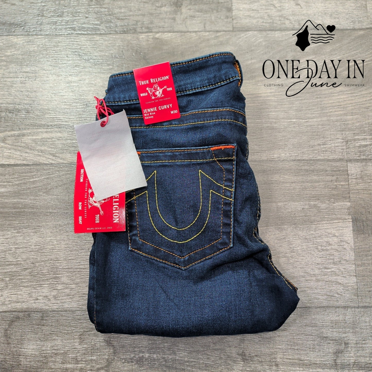 True Religion Jennie Curvy Mid Rise Skinny Jeans Indigo NWT Size 10 (30)
