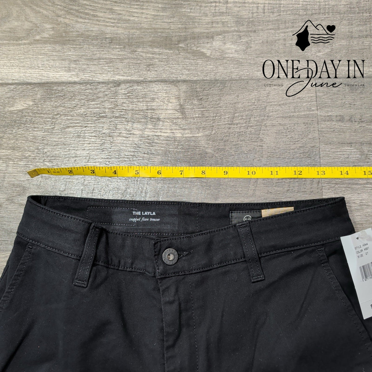 AG Adriano Goldschmied The Layla Cropped Flare Trouser Pants Black NWT Size 4