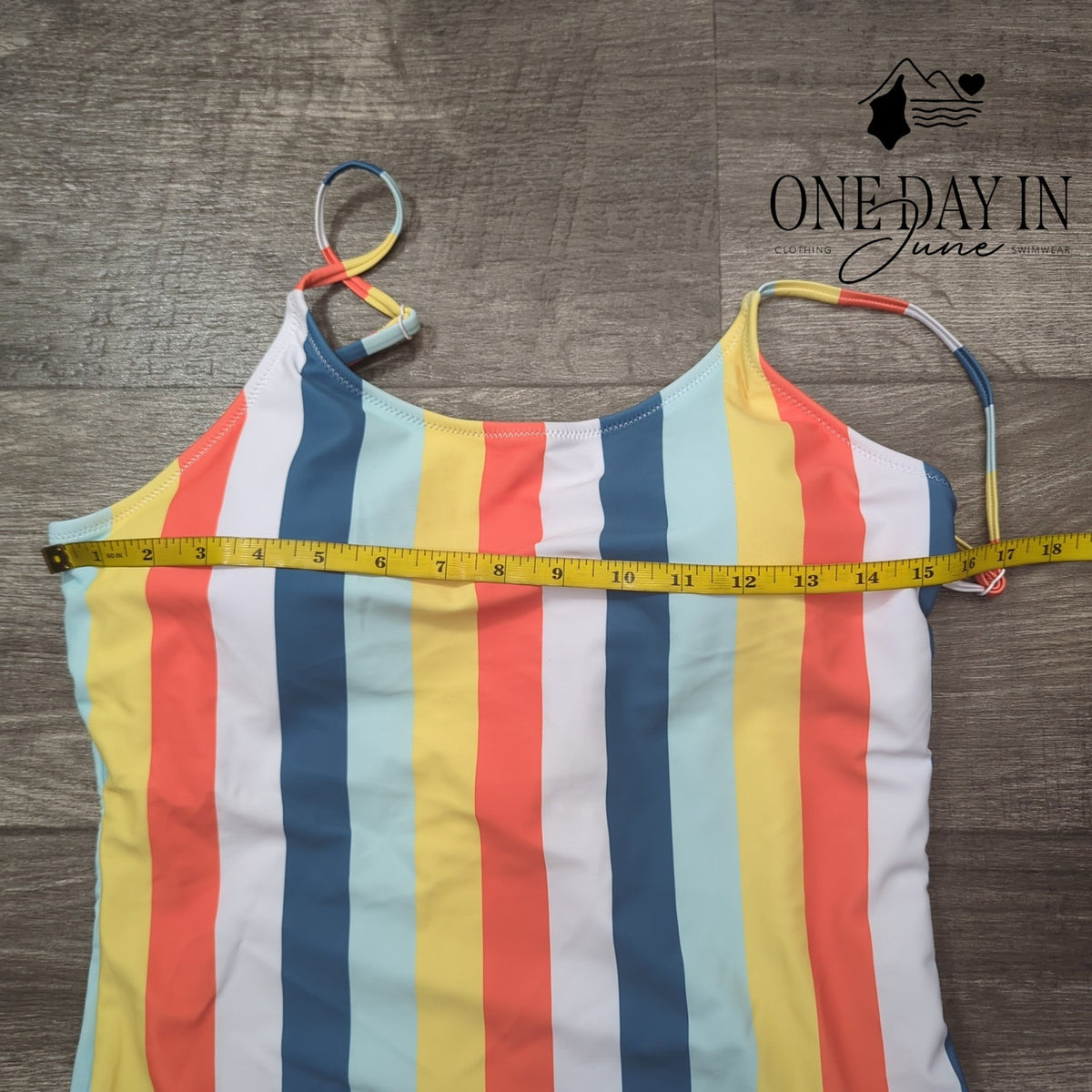 Shekini Retro Striped High Cut Low Back One Piece Swimsuit NWT Size L