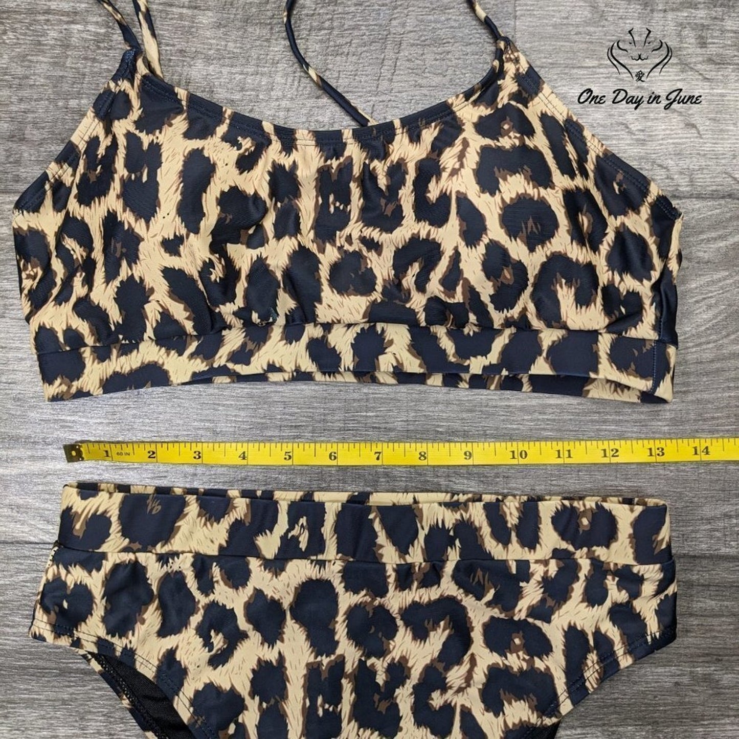 Pink Queen Crop Spaghetti Strap Bikini Swimsuit Size L