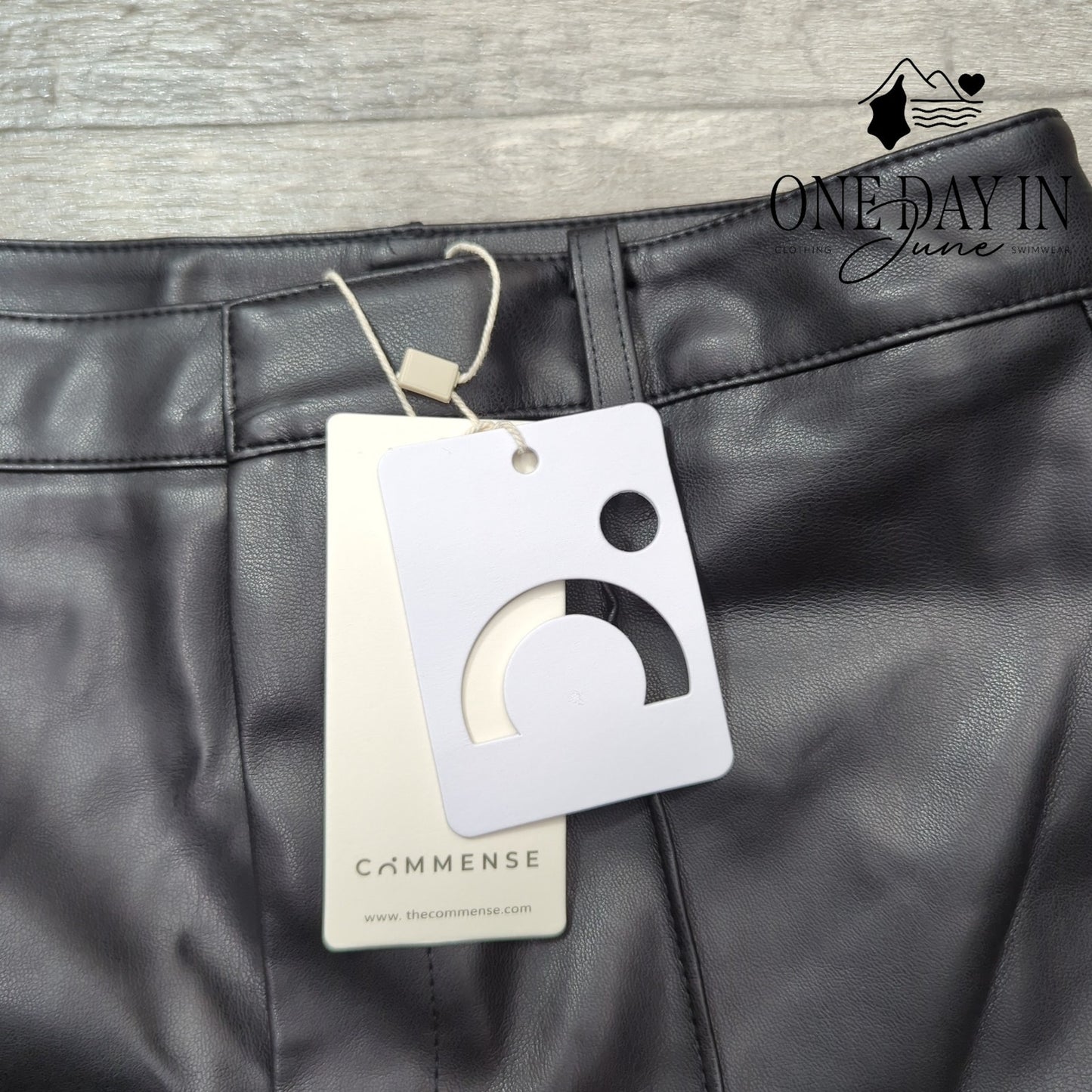 Commense High Waist Straight Leg Faux Leather Pants Size XS