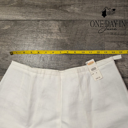 Talbots Irish Linen Women's White Straight Leg Dress Pants NWT Size 8