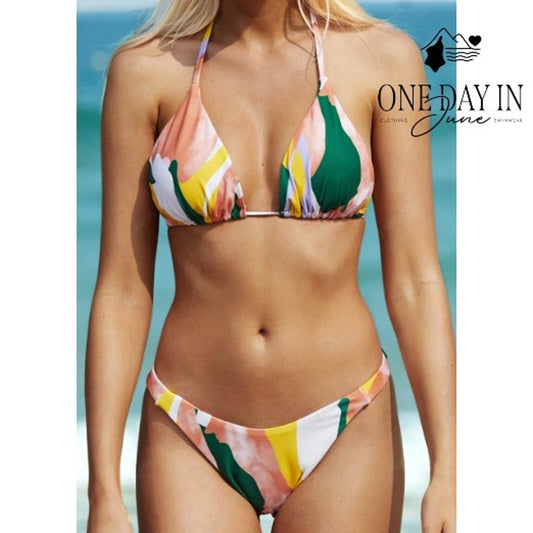Zaful Triangle Tie Dye Bikini Swimsuit Size S