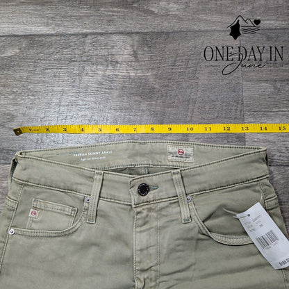 AG Adriano Goldschmied Farrah Skinny Ankle Jeans Sage Green NWT Size 2 (26)