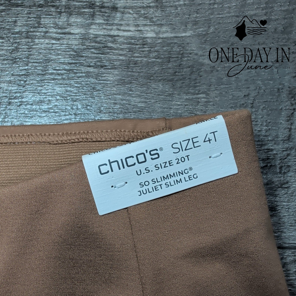 Chico's So Slimming Juliet Slim Leg Pants Tan NWT Size Chico's 4T (20T)