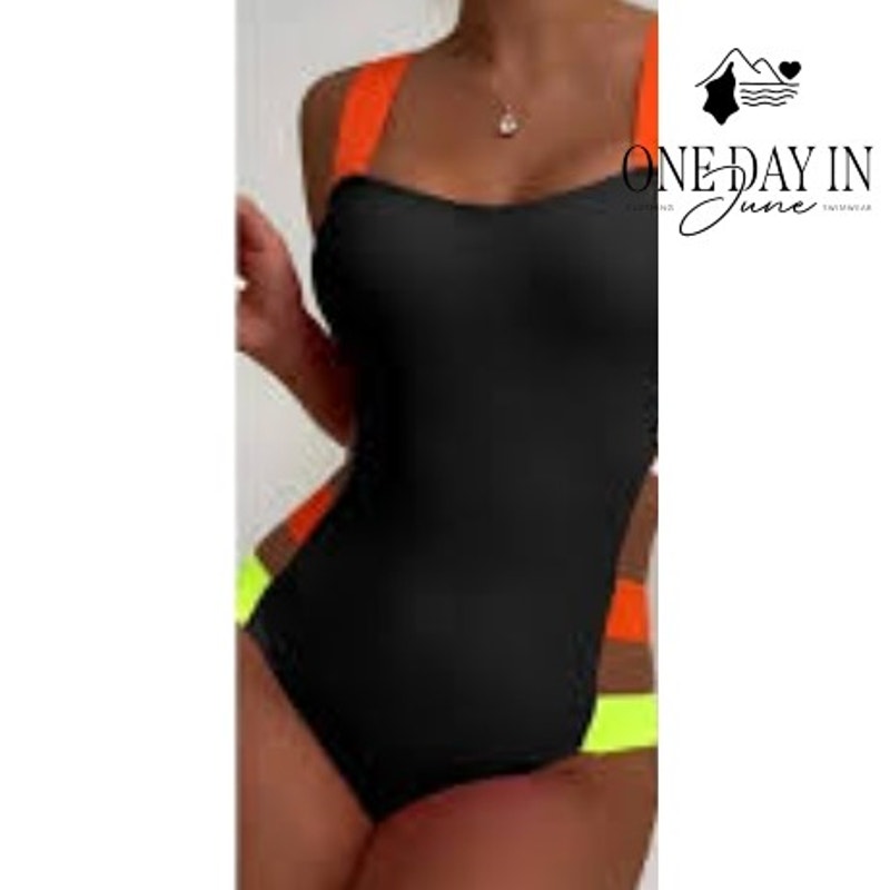 Aleumdr Wide Strap Cut Out Cheeky One Piece Size M