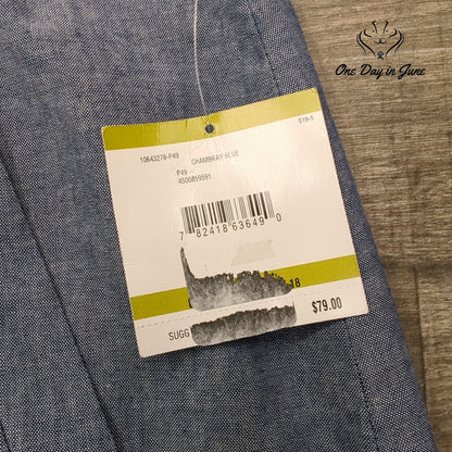 Kasper Chambray Blue Lined Short Skirt NWT MSRP $79 Size 14