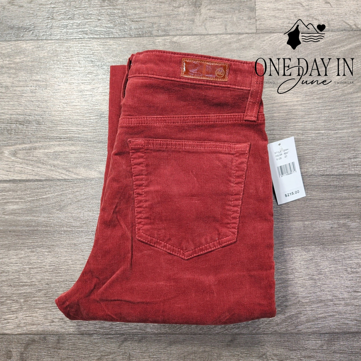 AG Adriano Goldschmied Corduroy Straight Leg Pants Rust Red NWT Size 4 (27)