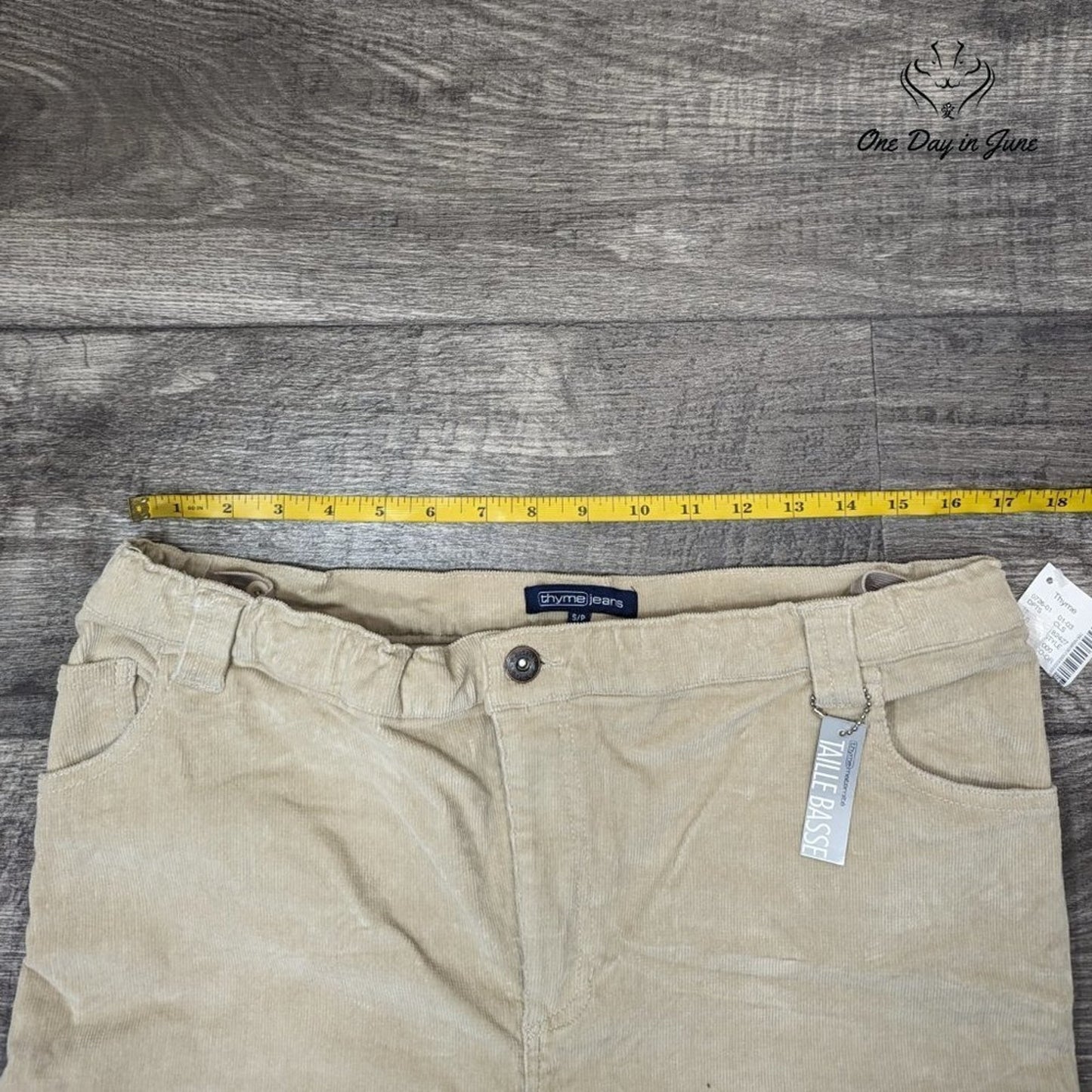 Thyme Jeans Adjustable Waist Coduroy Pants Size S/P