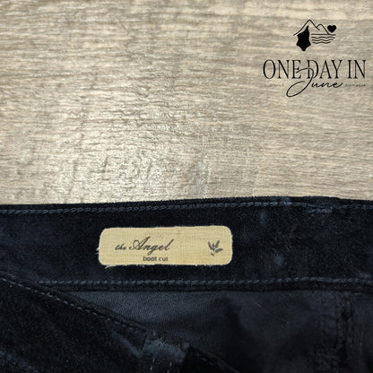 AG Adriano Goldschmied The Angel Low Rise Bootcut Velveteen Navy NWT Size 4 (27)