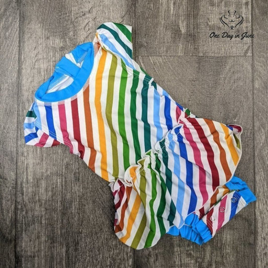 Unicomidea Baby Girl Striped One Piece Swimsuit Size 6 Mths