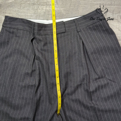 Topshop Wide Leg Pin Stripe Button Fly Pants Size 12