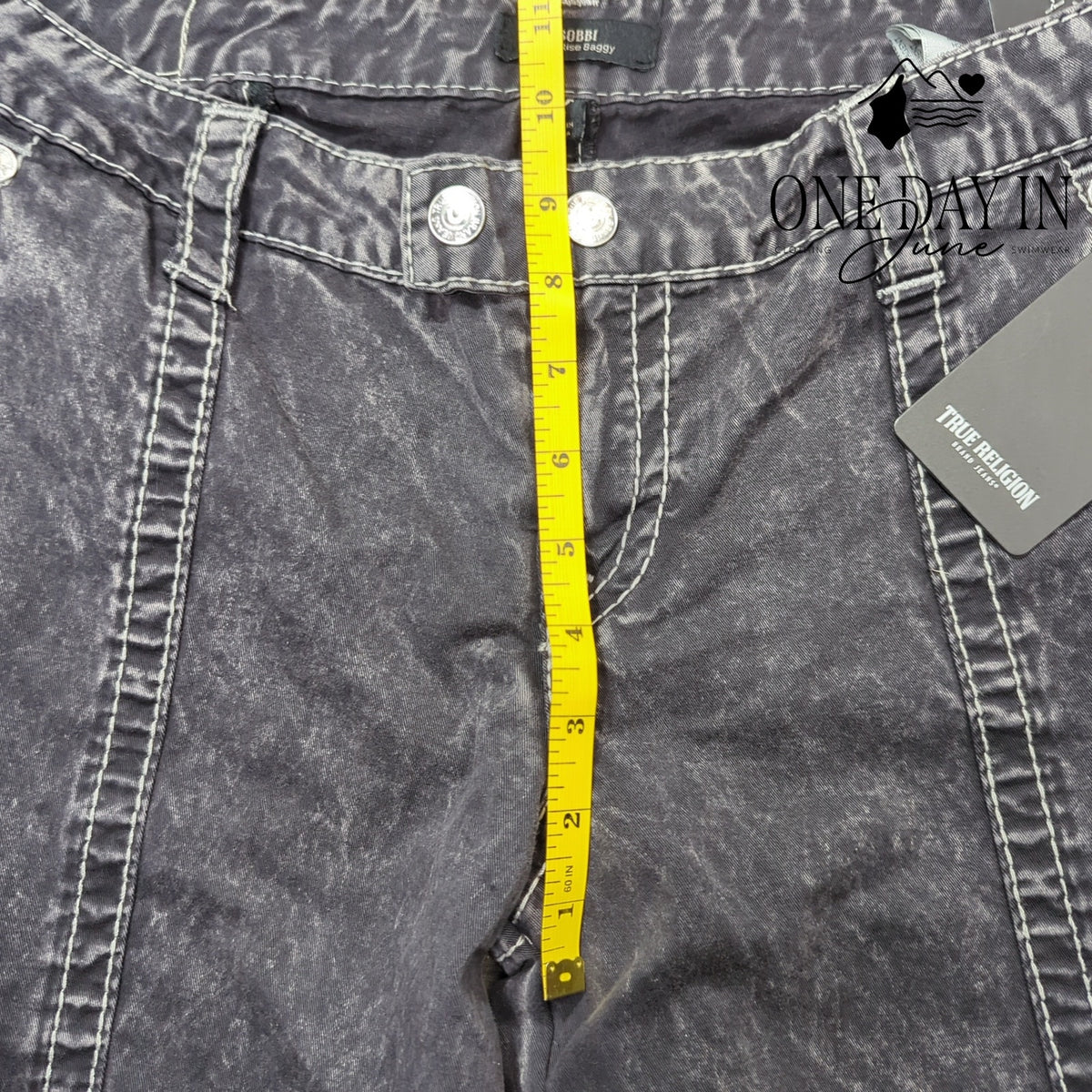 True Religion Bobbi Low Rise Baggy Big T Jeans Black NWT $179 Size 28 (6)