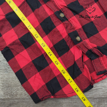 Carters Boys Buffalo Plaid Button Down Shirt Red Black NWT $28 Size 5