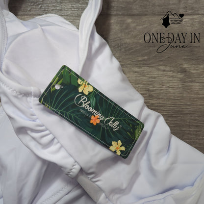 Blooming Jelly One Shoulder Mesh Cut Out One Piece Swimsuit Size M