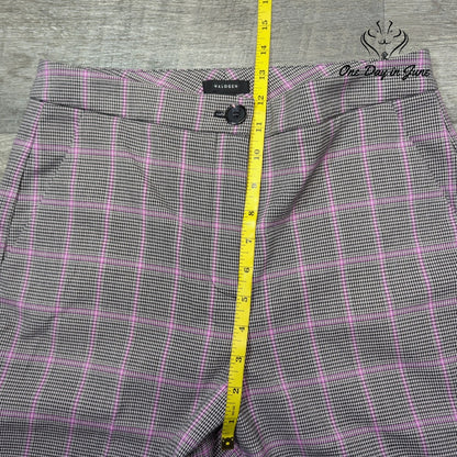 Halogen Bootcut Dress Pants Gray Pink Plaid Windowpane Trousers Size 8