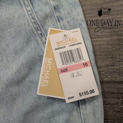 Michael Kors Carmen Wide Leg Jeans Light Sunbleach Wash NWT Size 10