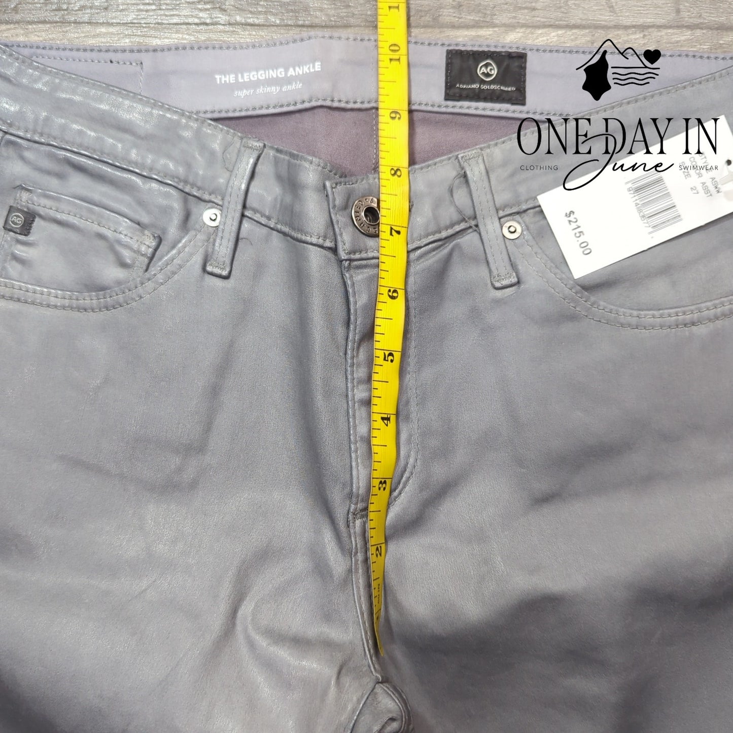 AG Adriano Goldschmied Legging Ankle Faux Leather Super Skinny Jeans Size 27 (4)