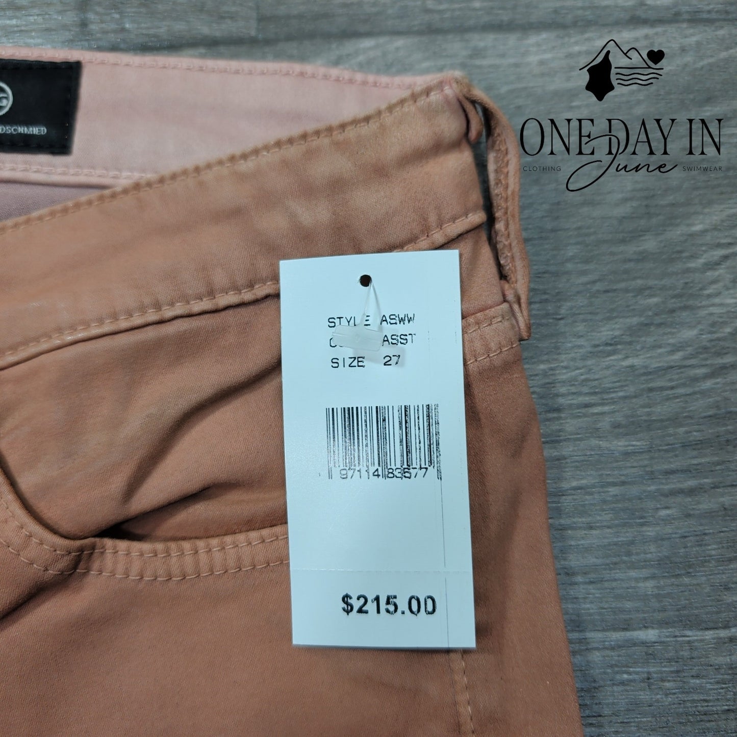 AG Adriano Goldschmied Coated Straight Leg Jeans Brown NWT $215 Size 4 (27)