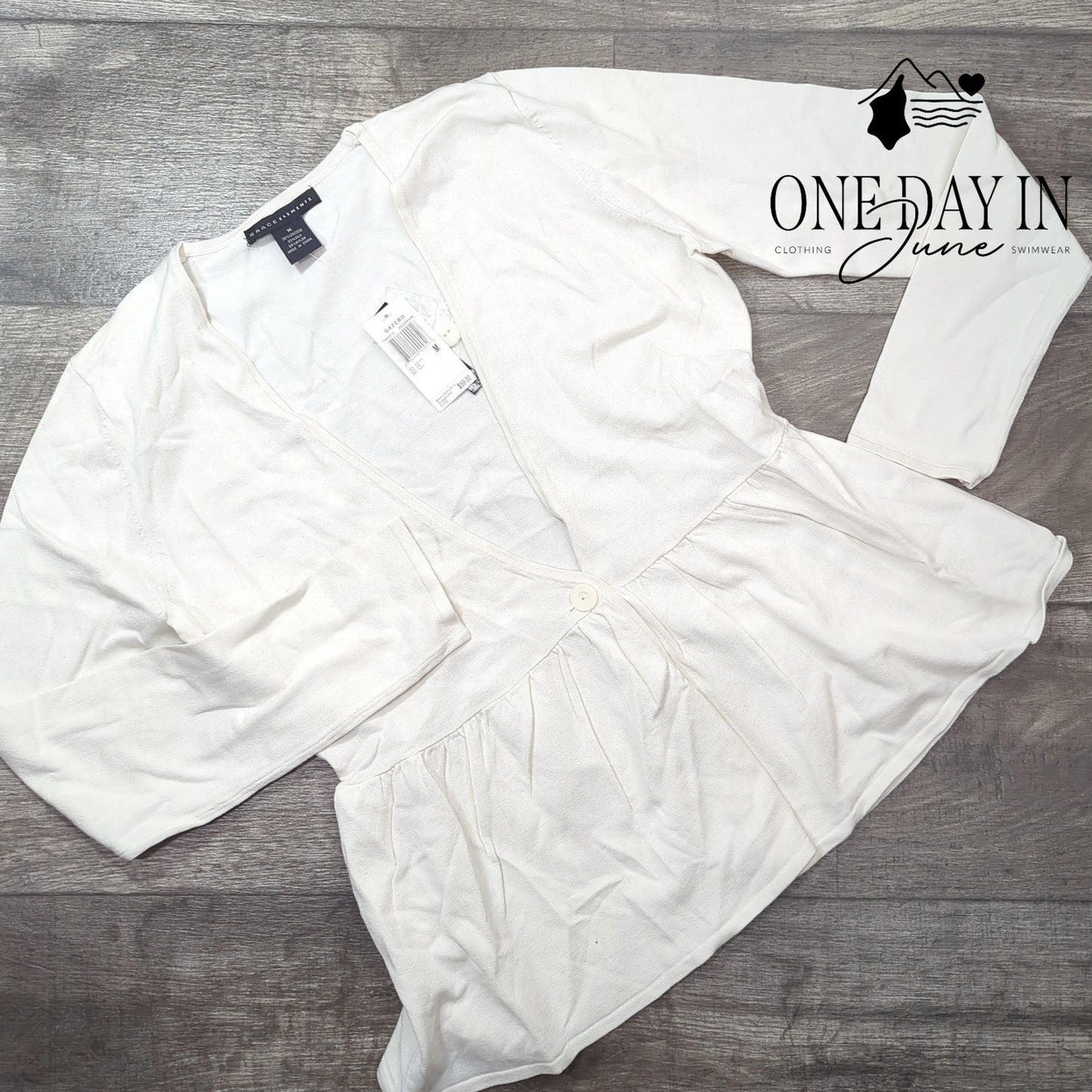 Grace Long Sleeve Silk Blend Single Button Sweater Size M