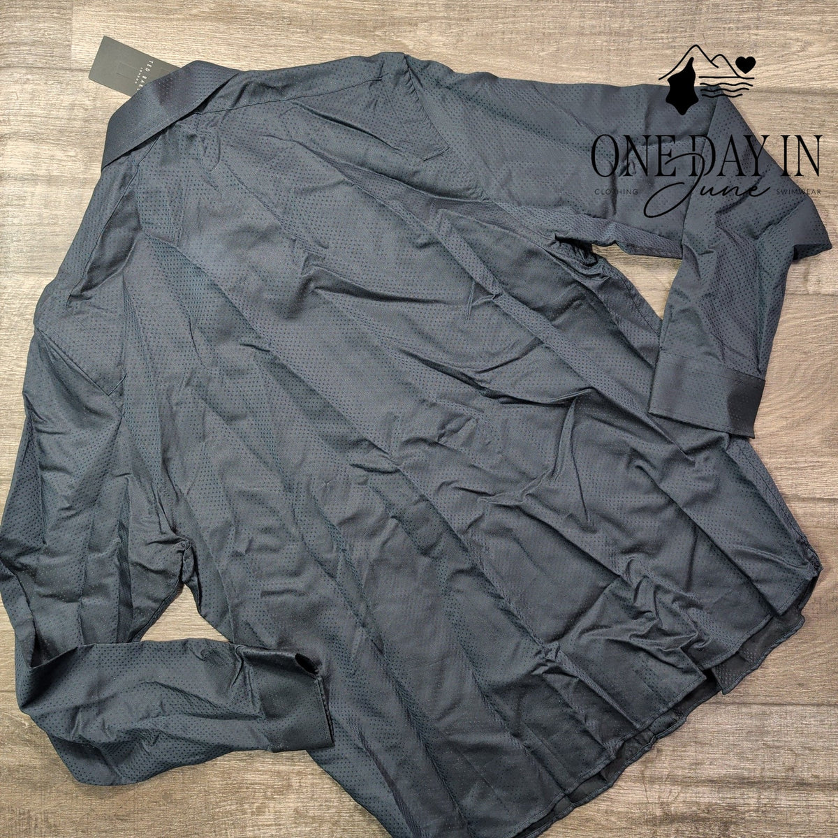 Ted Baker Mens Long Sleeve Button Down Shirt Navy Geometric NWT Size 5 (L)