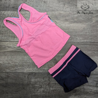 Proallo Girls Tankini Boy Short Swimsuit Size M