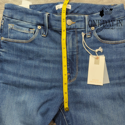Good American Good Legs Skinny Jeans High Rise Distressed Blue NWT Size 6