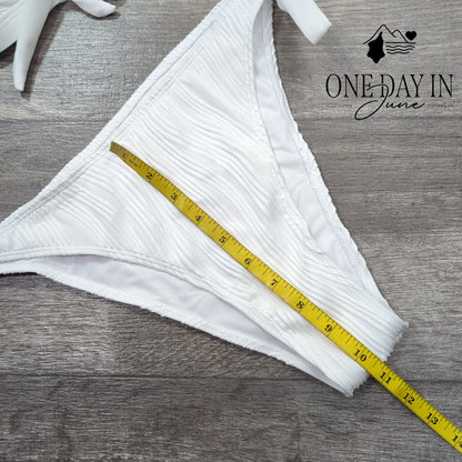 Beaudrm Textured Halter Tie Side Bikini Swimsuit Size S