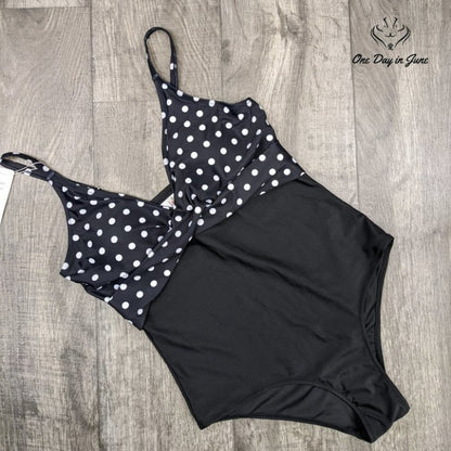 Lu's Chic Deep V Neck One Piece Swimuit Size M