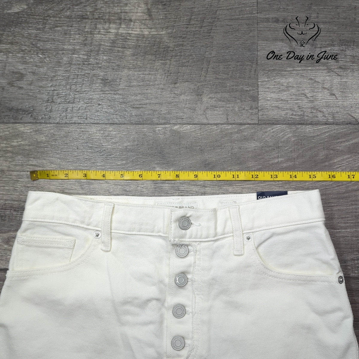 Lucky Brand Old Favorite Mini Denim Skirt White Button Fly Raw Hem NWT Size 4