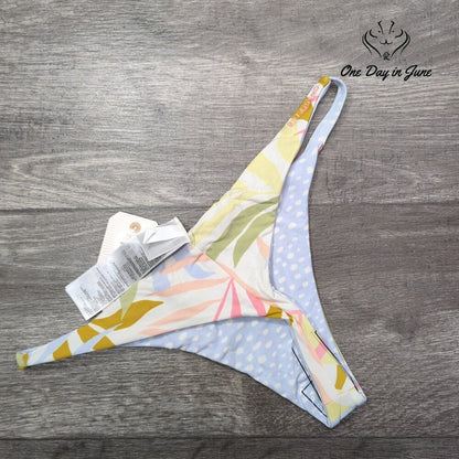 Billabong Tropic Jungle Maya Bikini Bottom Floral Skimpy Reversible NWT Size L