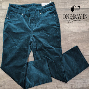 Chico's Pull On Kick Flare Pants Teal Velvet Velour NWT Size Chico's 1 (8)