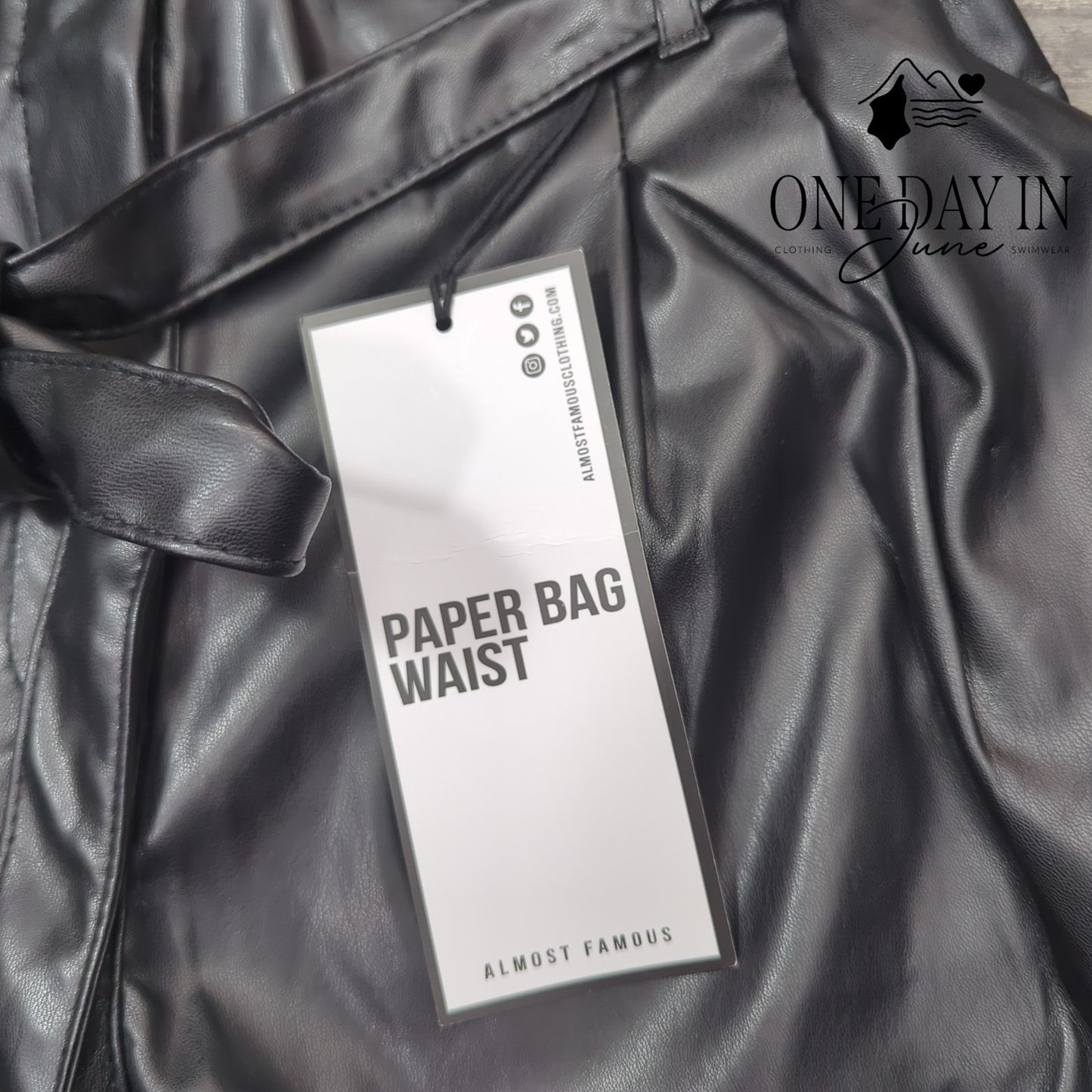 Almost Famous Paper Bag Waist Faux Leather Pants Size XL