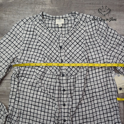 St. John's Bay Button Front Long Sleeve Top Size S