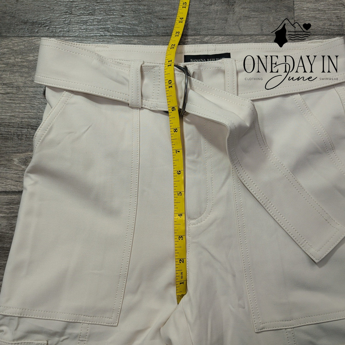 Banana Republic Petite Belted Cargo Pants Ivory White Utility NWT Size 4P