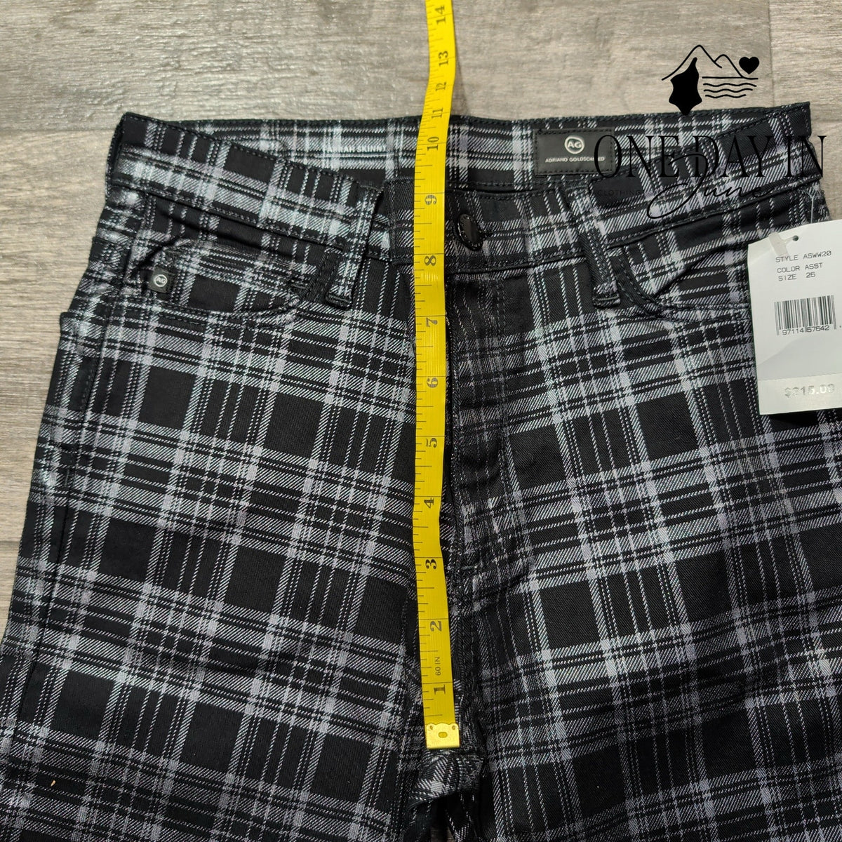 AG Adriano Goldschmied Farrah High Rise Skinny Plaid Jeans NWT Size 4 (27)