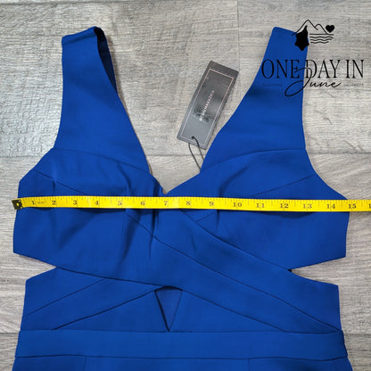 Bcbgmaxazria Annalisa Cutout Dress Deep Royal Blue Bodycon NWT Size 4