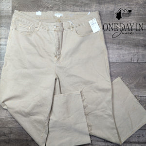 Good American Good Skate Crop Wide Leg Jeans Dune Beige NWT Size 22