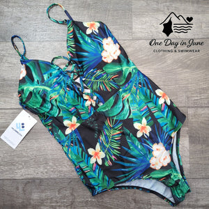 Wildbreath V Neck One Piece Swimsuit Size L