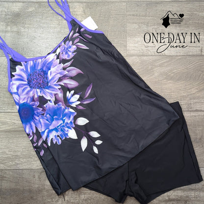 B2Prity Floral Boyshort Tankini Swimsuit Size XL