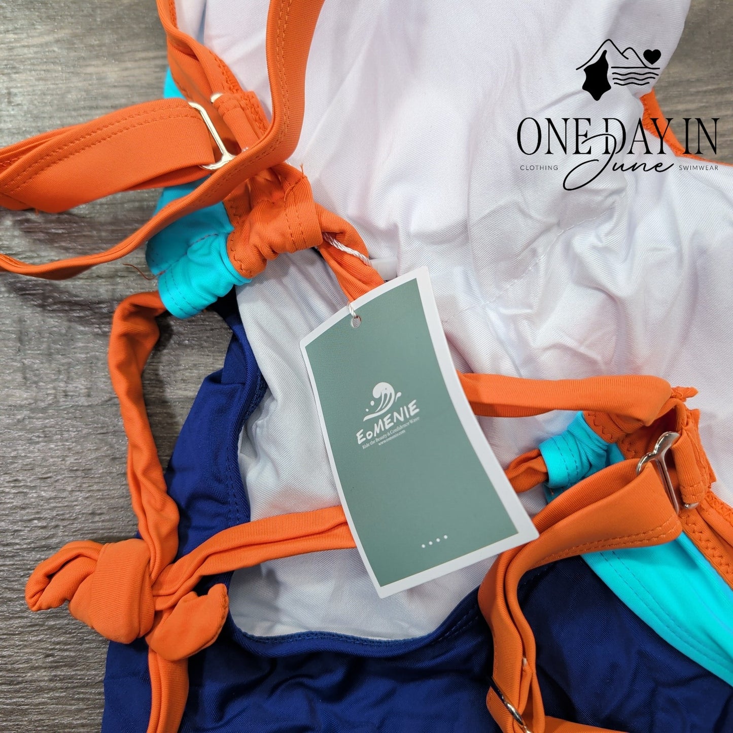 Eomenie Tie Back One Piece Swimsuit Size XL