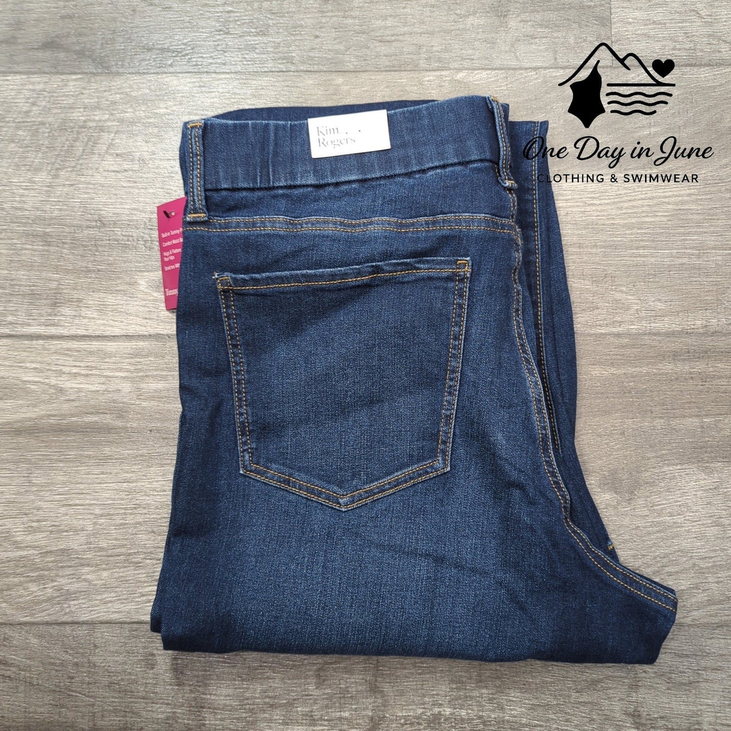 Kim Rogers Pull On Tummy Control Straight Leg Jeans Size 16