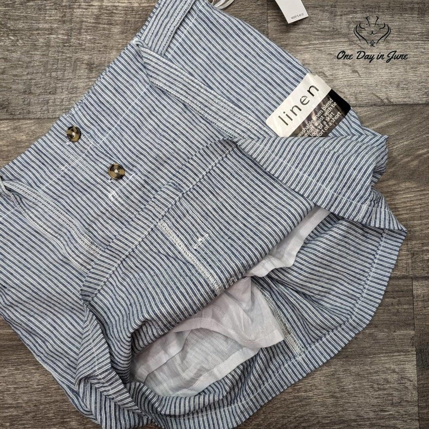 Dash Petite Linen Blend Skort Size PM