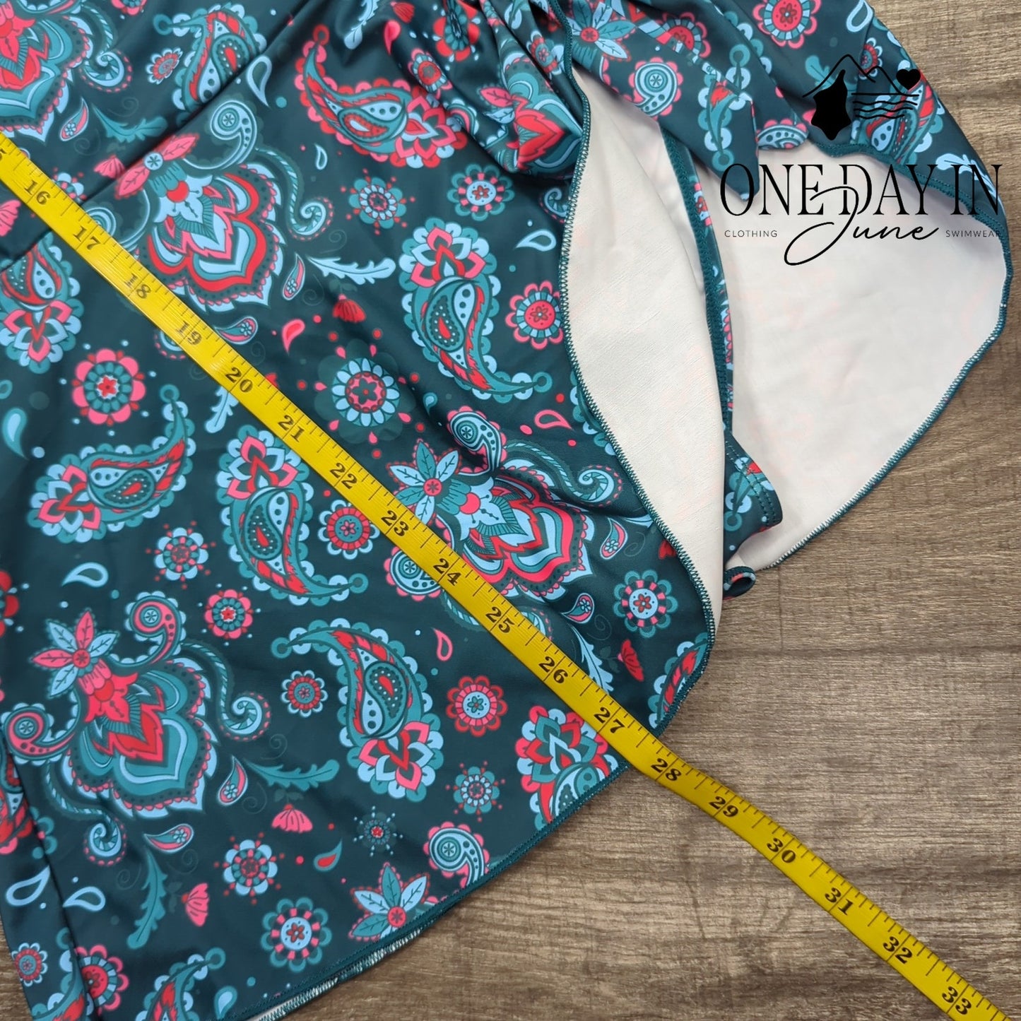 Eomenie Paisley Swimdress One Piece Swimsuit Size S